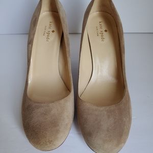 Kate Spade Women's Gazpacho Suede Wedge Tan Heels